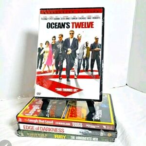 DVD Lot 7 Movie Bundle Sealed: Oceans 12 FURY Zombieland 30 MINUTES Or Less_BQ